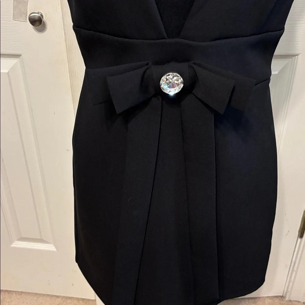 Zara Rhinestone Bow Mini Dress - Picture 4 of 11